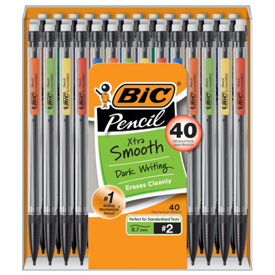 BIC Xtra-Smooth Mechanical Pencil (MPP40MJ), Medium Point (0.7mm), Perfect for the Classroom and Test Time, 40-Count