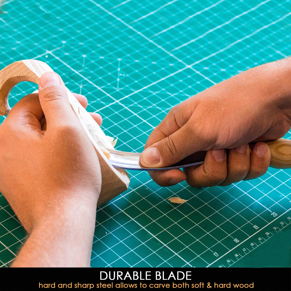 BeaverCraft Wood Carving Gouge 7L/22 Wood Carving Chisels Professional - Spoon Gouge, Cup Chisel Curved Chisel for Woodworking - Spoon Carving Knife BeaverCraft