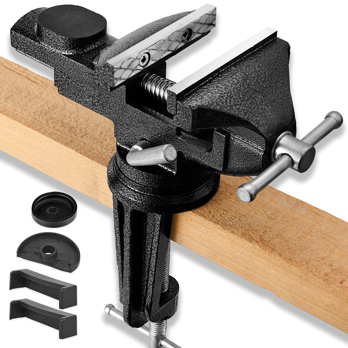 Table Vise or Bench Vise Universal, 360° Swivel Clamp-On Vise Portable Home Vice 3.2'' for Woodworking, Cutting Conduit, Drilling, Metalworking STEINBRÜCKE