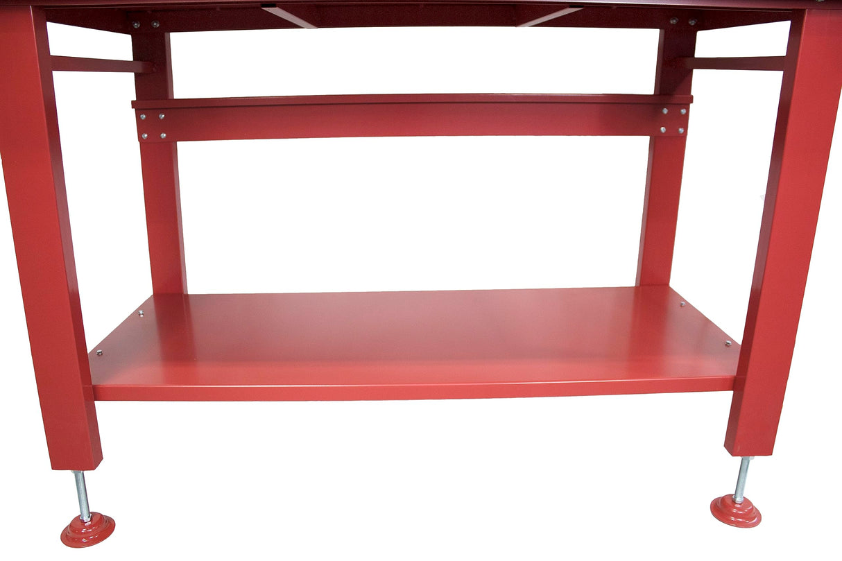 K Tool International 75111 60" x 34" Heavy Duty Work Table for Garages, Repair Shops and DIY, 1200 lb., 31" Height, Raised Edges, Bottom Shelf, K Tool International