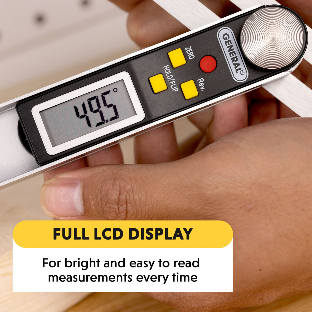General Tools T-Bevel Gauge & Protractor #828 - Digital Angle Finder with Full LCD Display & 8" Stainless Steel Blade - WoodArtSupply