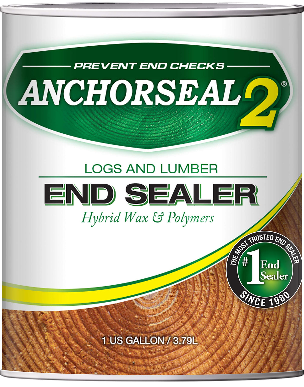 ANCHORSEAL 2 Hybrid Log & Lumber end Grain Sealer - Water-Based Wax & Polymer Prevents up to 90% of end Checking (Drying Splits) on Cut Ends. Green ANCHORSEAL 2