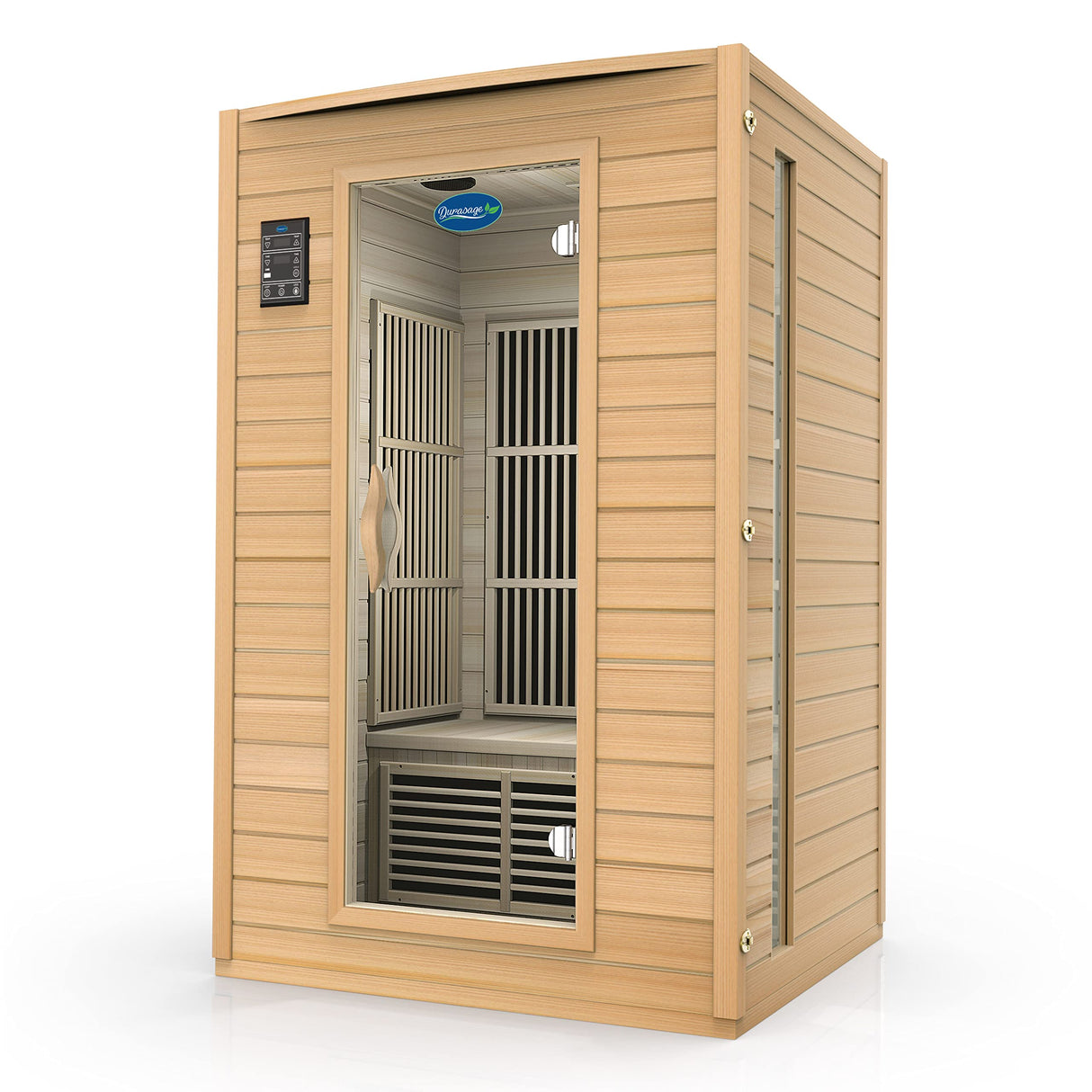 Durasage 2-Person Carbon Infrared Sauna - Canadian Hemlock Wooden Sauna - 1700 Watts - Premium Stereo Sound Durasage