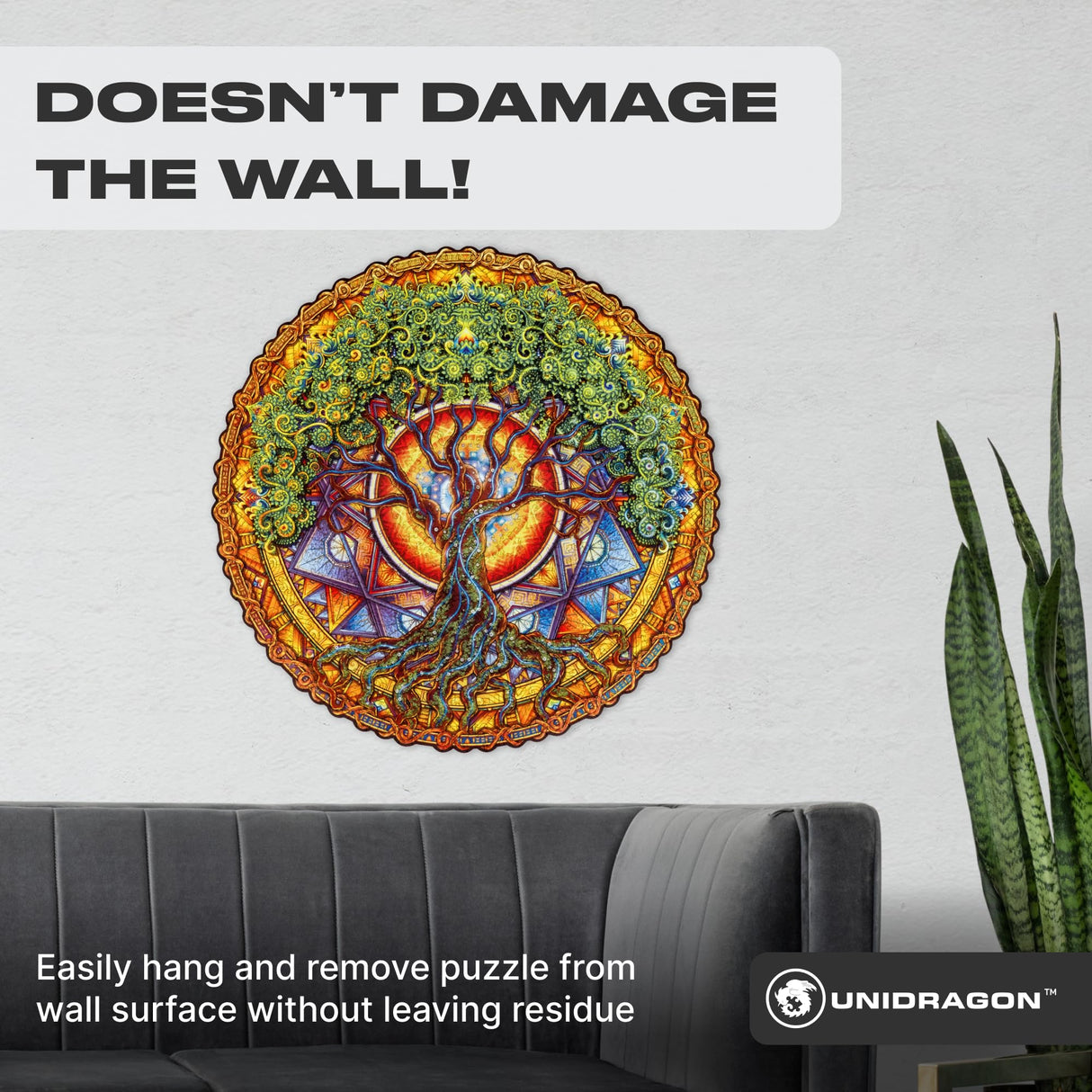 UNIDRAGON Original Jigsaw Puzzle Saver, Wall Art Mounting System to Display Completed Boards, Includes Cardboard Base, Stickers, 3 Sheets Adhesive UNIDRAGON