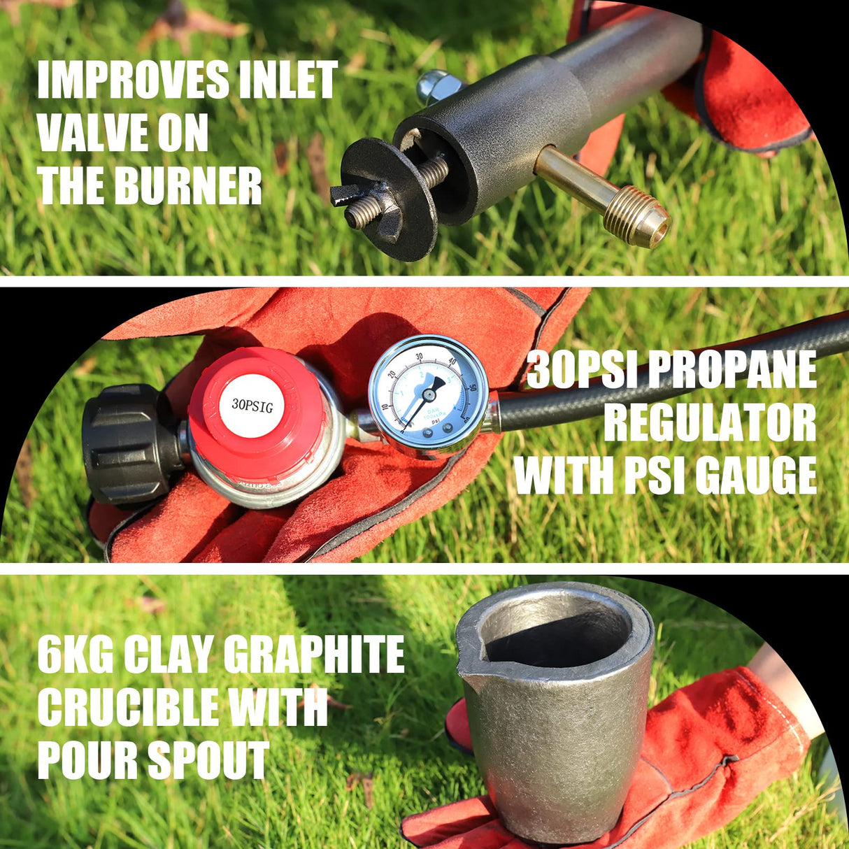 TOAUTO 6KG Propane Melting Furnace Kit TMF6000B-V3 Propane Foundry Home Kiln Casting Tool for Smelting Casting Gold Silver Copper Scrap Metal Recycle TOAUTO