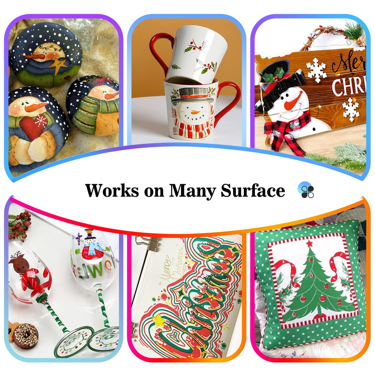 Emooqi Acrylic Paint Pens, Set of 24 Colors Paint Markers Pens for Rocks, Craft, Ceramic, Glass, Wood, Fabric, Canvas -Art Crafting Supplies Emooqi