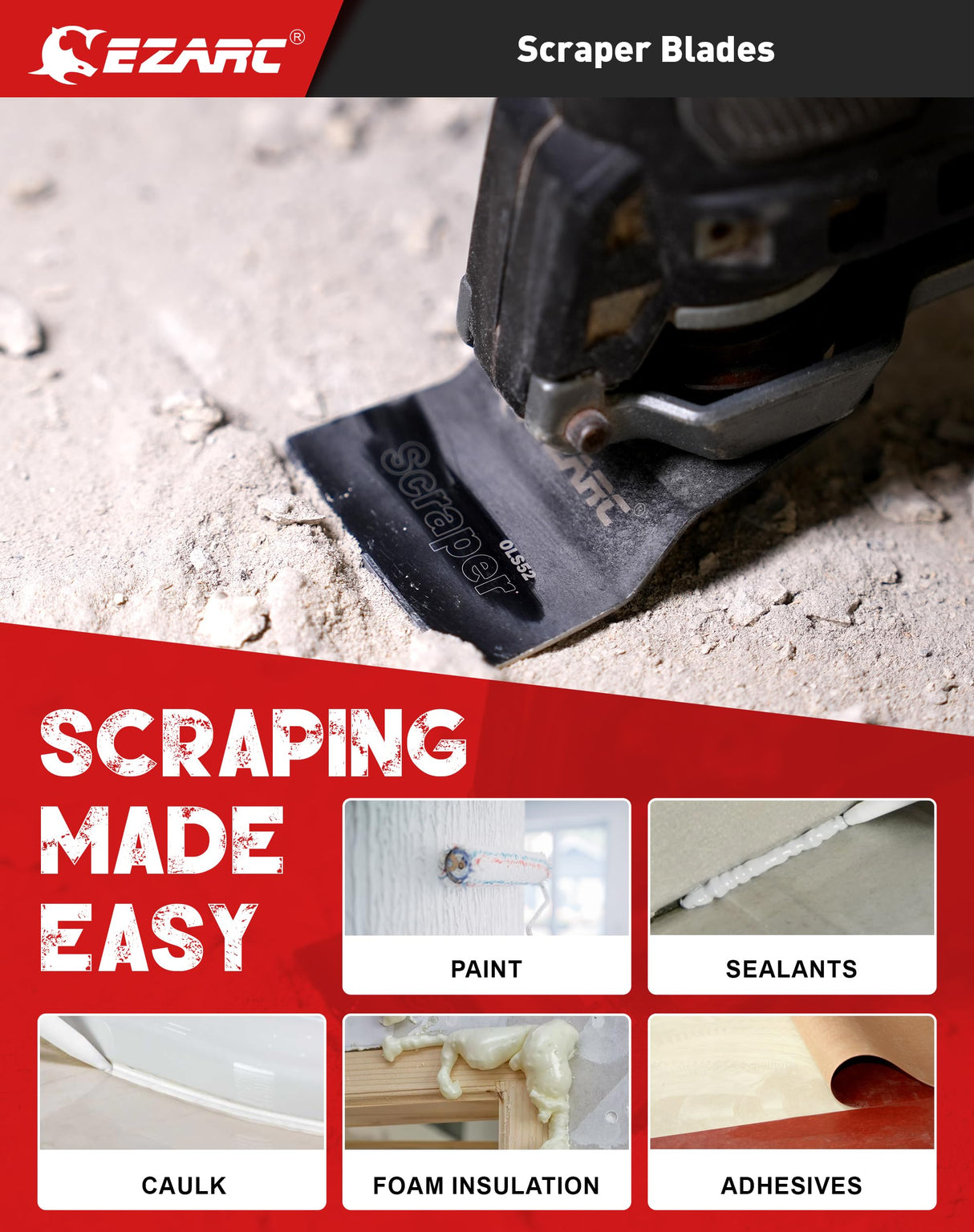 EZARC 7PCS Oscillating Tool Blades Kit, Titanium Oscillating Saw Blades for Wood Nails, Metal, Plastic Multitool Blades Kits with Japanese Teeth Fit EZARC