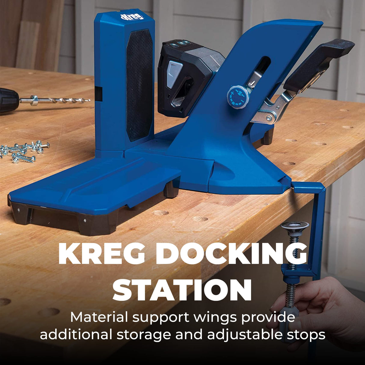 Kreg Tool KPHJ720PRO Pocket-Hole Jig 720 PRO - Easy Clamping & Adjusting - Includes Durable Kreg Pocket-Hole Screws - For Materials 1/2" to 1 1/2" KREG