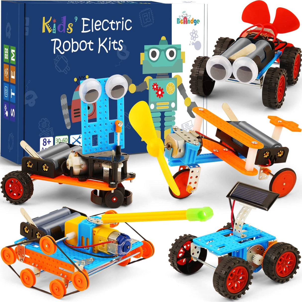 STEM Kits for Kids Age 6-8, Crafts for Boys 8-12, Craft Projects Car Building Kit, Electronic Engineering Toys Science Gifts, Build Robot DIY BeAndge