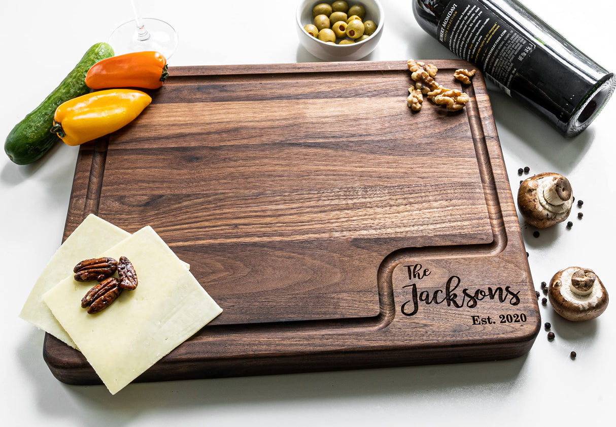 Custom Cutting Boards Wood Engraved Cutting Board Personalized, USA Made - Thick Maple/Walnut Personalized Cutting Boards Wood Engraved, Personalized Drapela Works