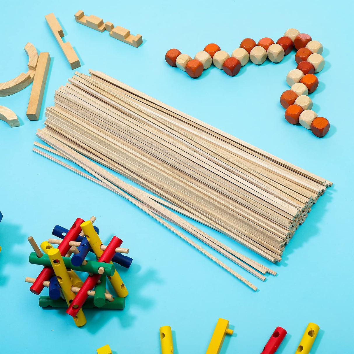 240 Pieces Wood Strips Balsa Square Wooden Dowels 1/8 Inch Balsa Wood Trips 12 Inch Long Hardwood Square Dowel Unfinished Wood Sticks Wooden Dowel Yalikop