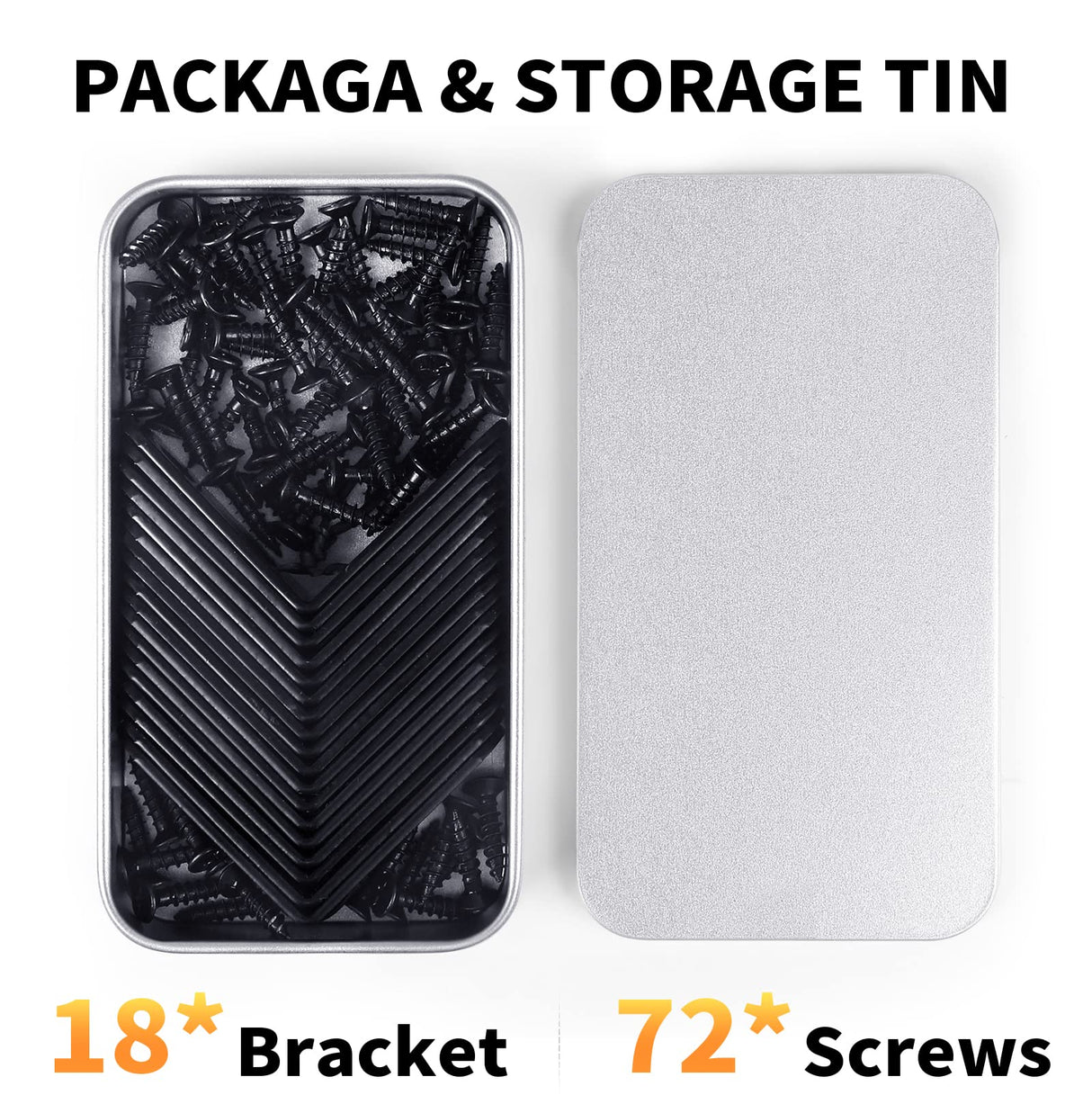 18PCS L Bracket Corner Bracket, FATLODA Stainless Steel L Brackets for Shelves, Black Small Right Angle Bracket, Metal Corner Brace for Wood FATLODA