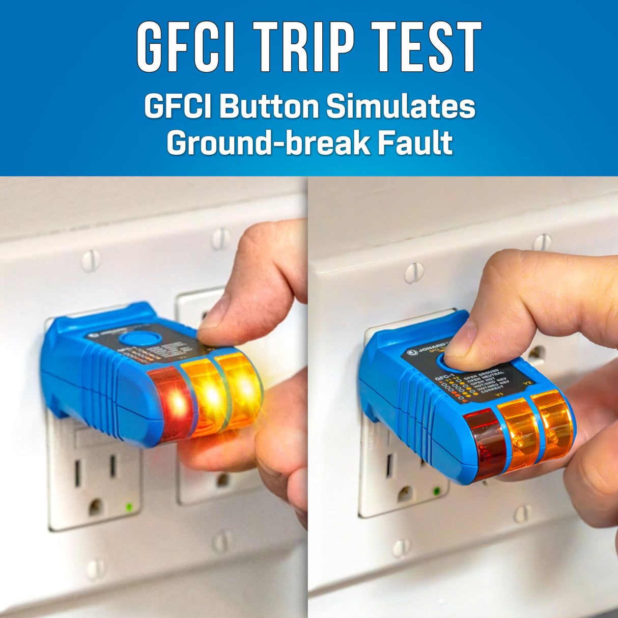 Jonard Tools GFC-1 GFCI Outlet Tester – Circuit Analyzer and Ground Fault Receptacle Tester for Standard North American AC Electrical Outlets, JONARD TOOLS