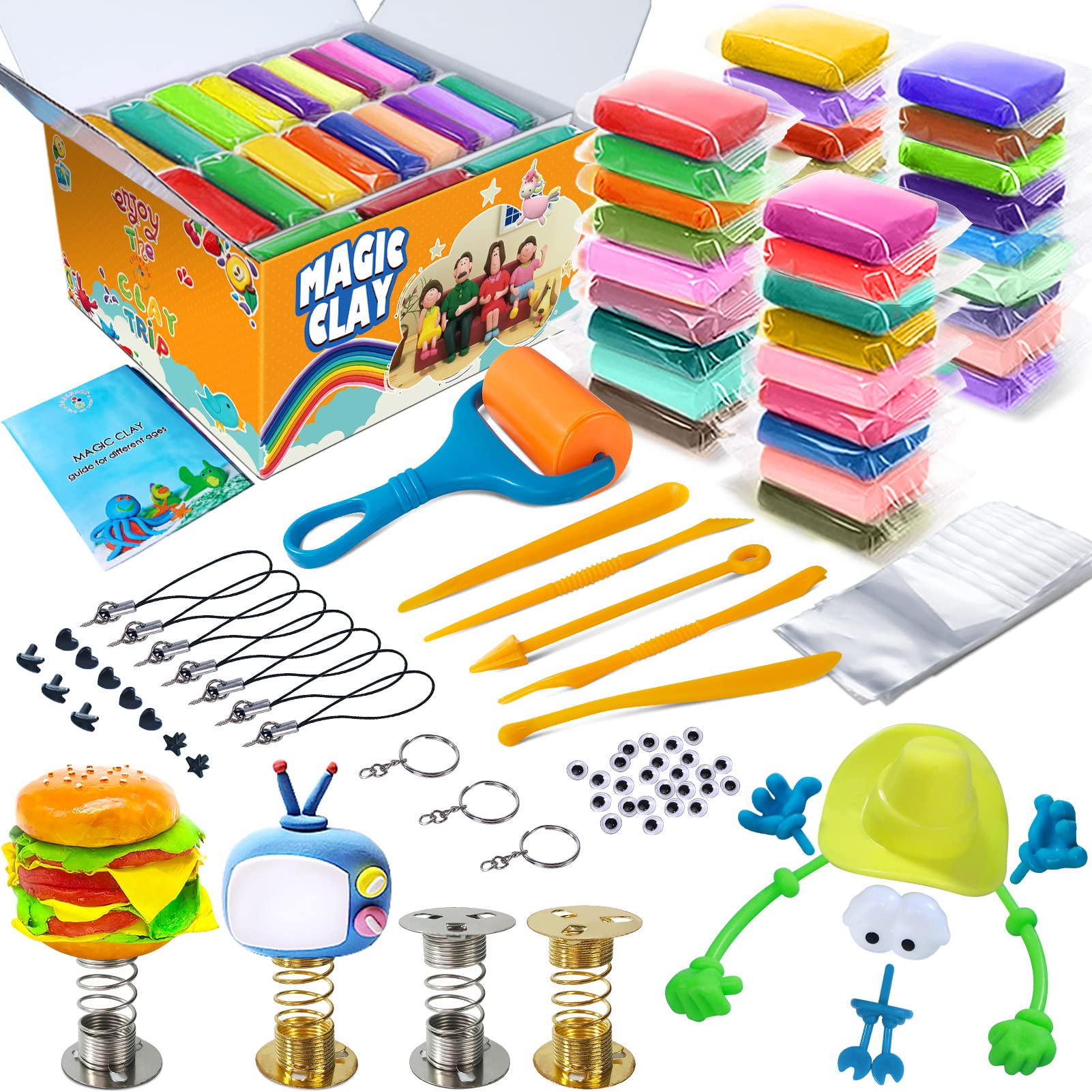 Polymer Clay Kit, 56 Colors Modeling Clay, DIY Oven Bake Molding Clay for  Kids