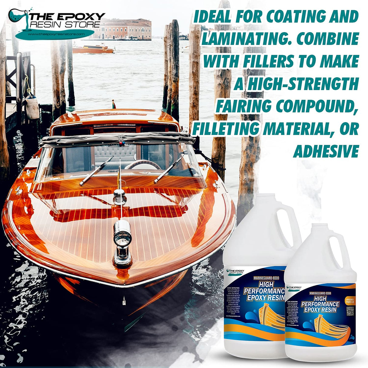 The epoxy Resin Store - Boat Coating, Repairs, Construction, UV Stable, Non Yellowing, High Performance Coating, 2 Part epoxy kit, Table Top epoxy Clearcast 7000