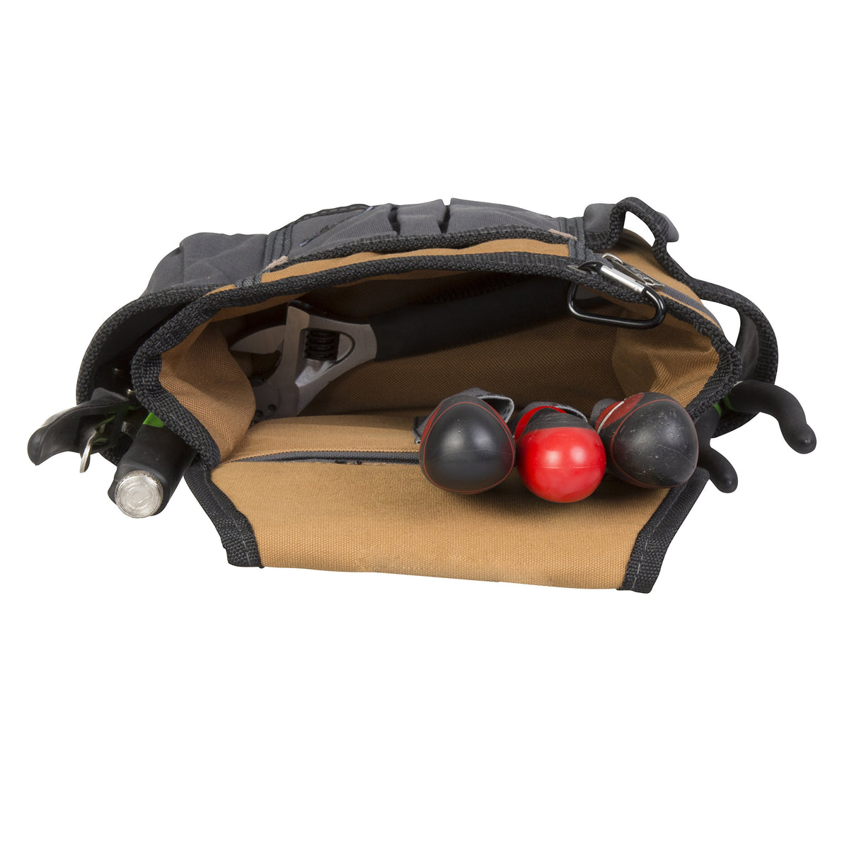 Dickies 8-Pocket Padded Tool Belt/Utility Pouch, Adjustable 3-Inch Belt, Durable Canvas Construction, Tan/Grey Dickies