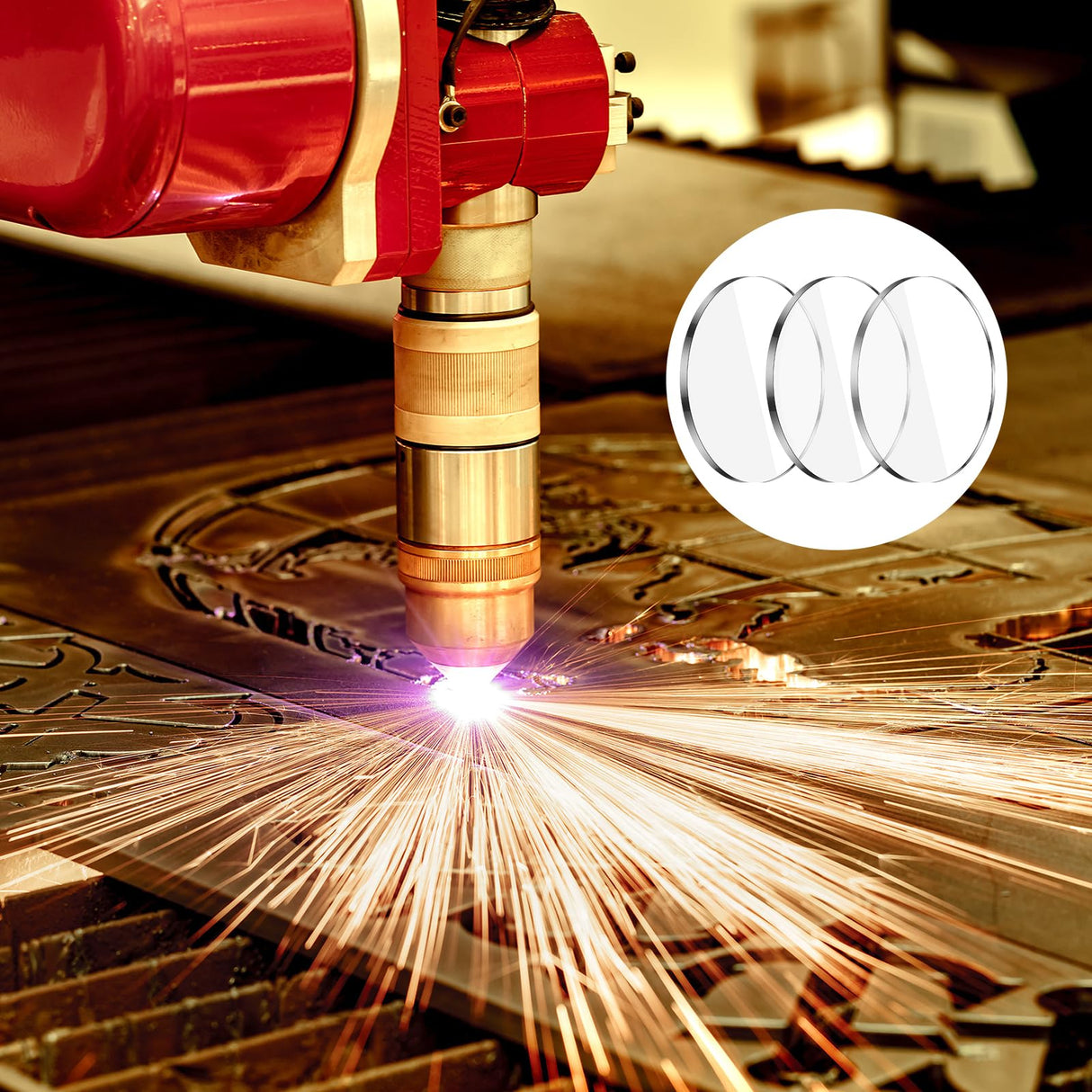 Copkim 10 Pcs 14mm Replacement Laser Lens Laser Protective Lens Lower Protective Lenses for Laser Cleaning Machine Compatible with D1 Pro, M1, P20 Copkim