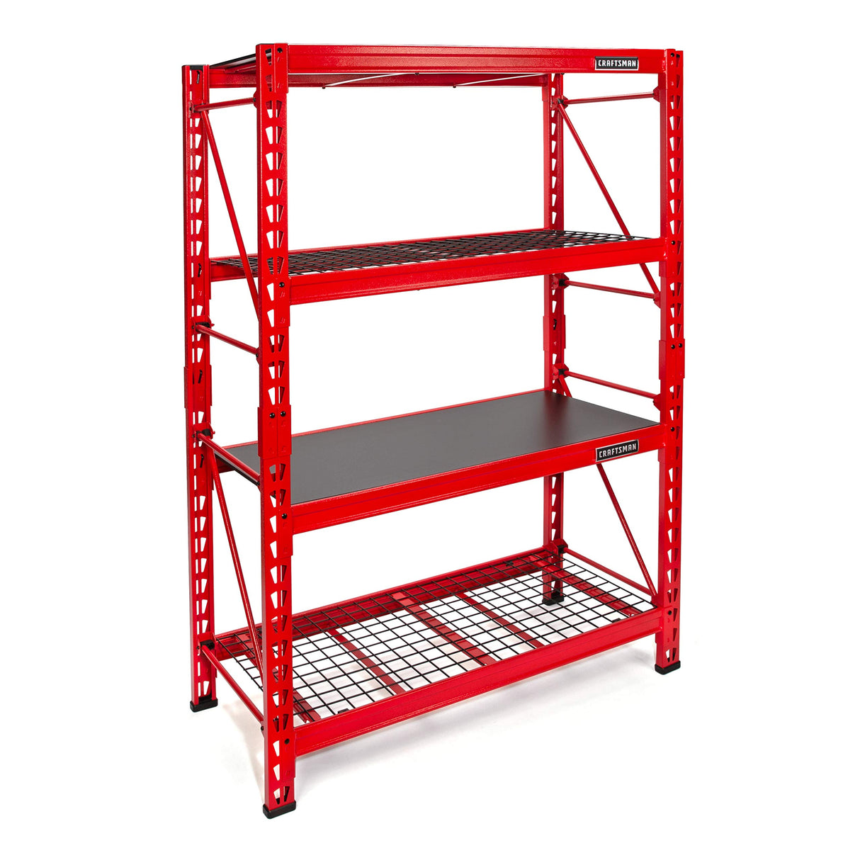 Craftsman 2-Shelf 3-Foot Tall Stackable Tool Chest Depth Storage Rack, 2-Pack, Red Craftsman