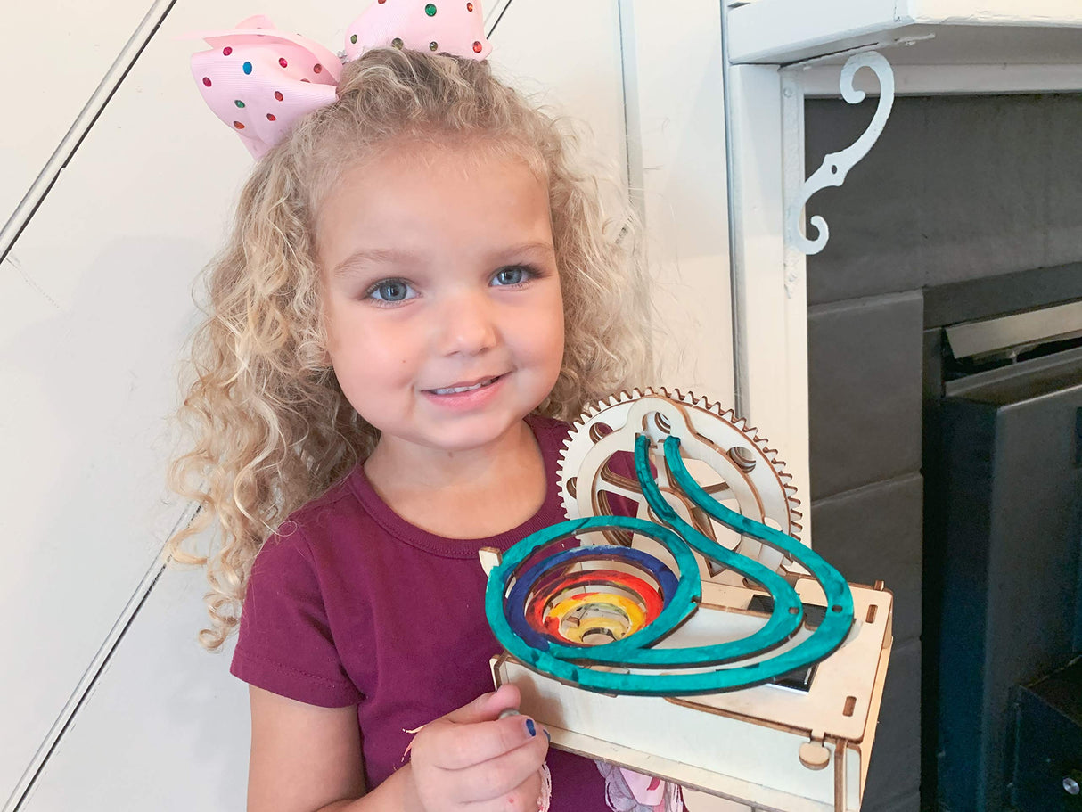 Solar Wooden Marble Run for Kids 8-12 - Wood 3D Puzzle - Building Blocks Toy & Construction Play Set - Marble Maze Track & Race Game- Educational Smartstoy