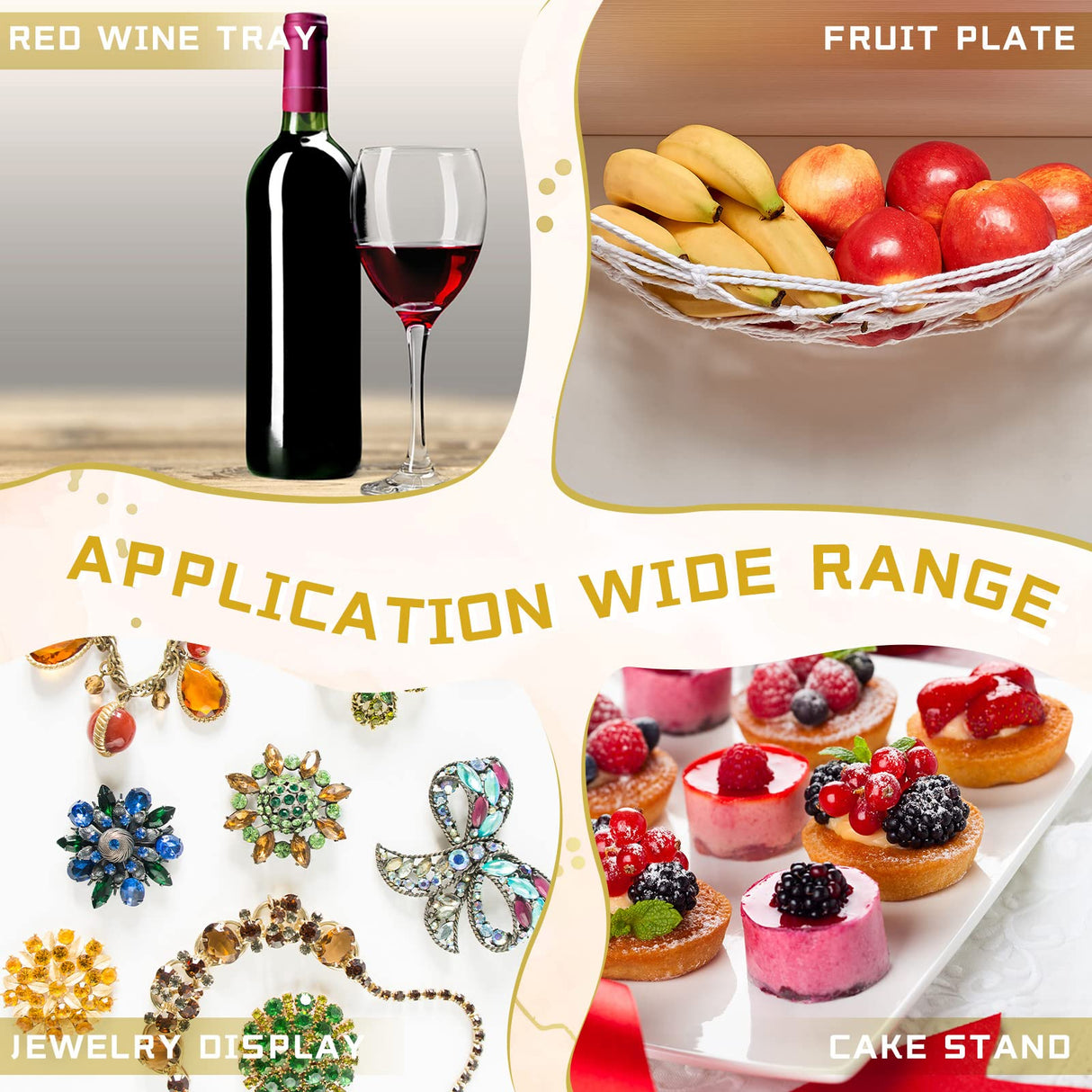 Resin Tray Molds and Gold Handles Set Silicone Tray Mold Irregular Casting Agate Epoxy Molds for DIY Crafts Making Faux Agate Tray Serving Board Home Hoolerry