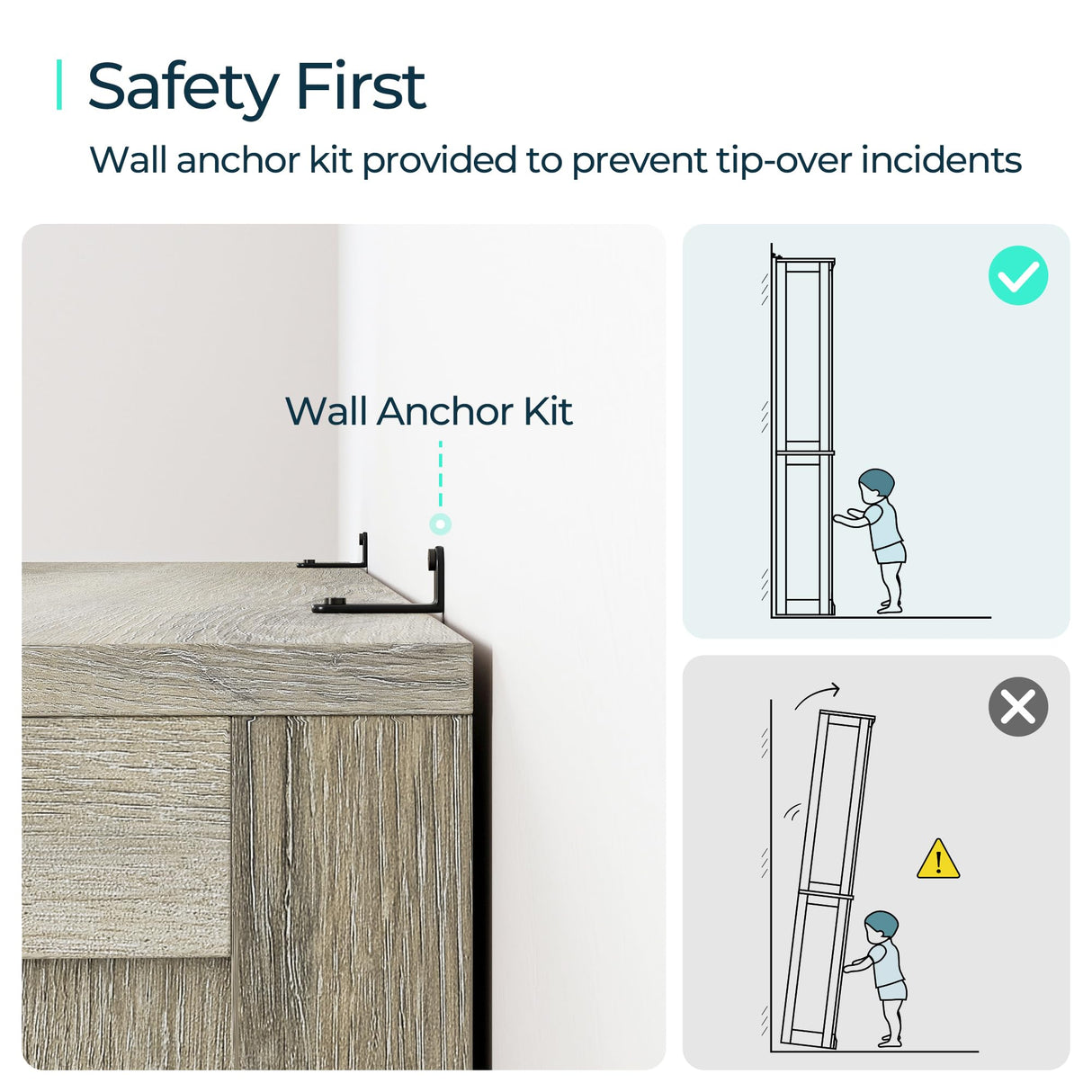 LINSY HOME 5-Tier Adjustable Bookshelf in Light Brown - Chic Floor Standing Storage for Home and Office LINSY HOME