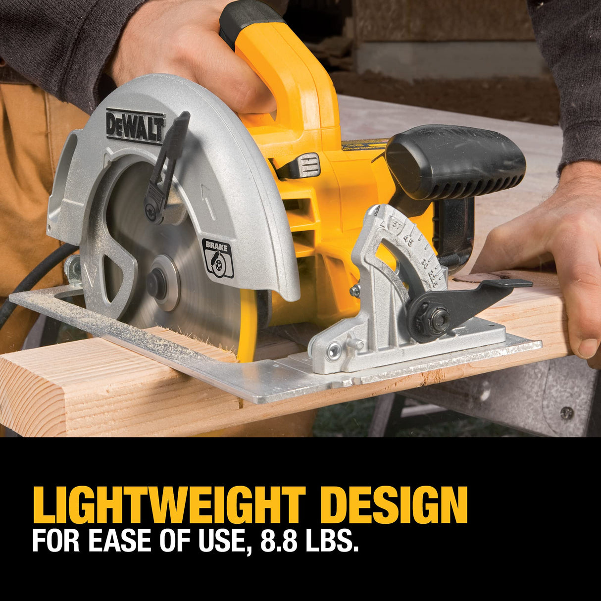DEWALT Circular Saw, 15 Amp, 57 Degree Bevel, Electric Brake, Corded (DWE575SB) DEWALT