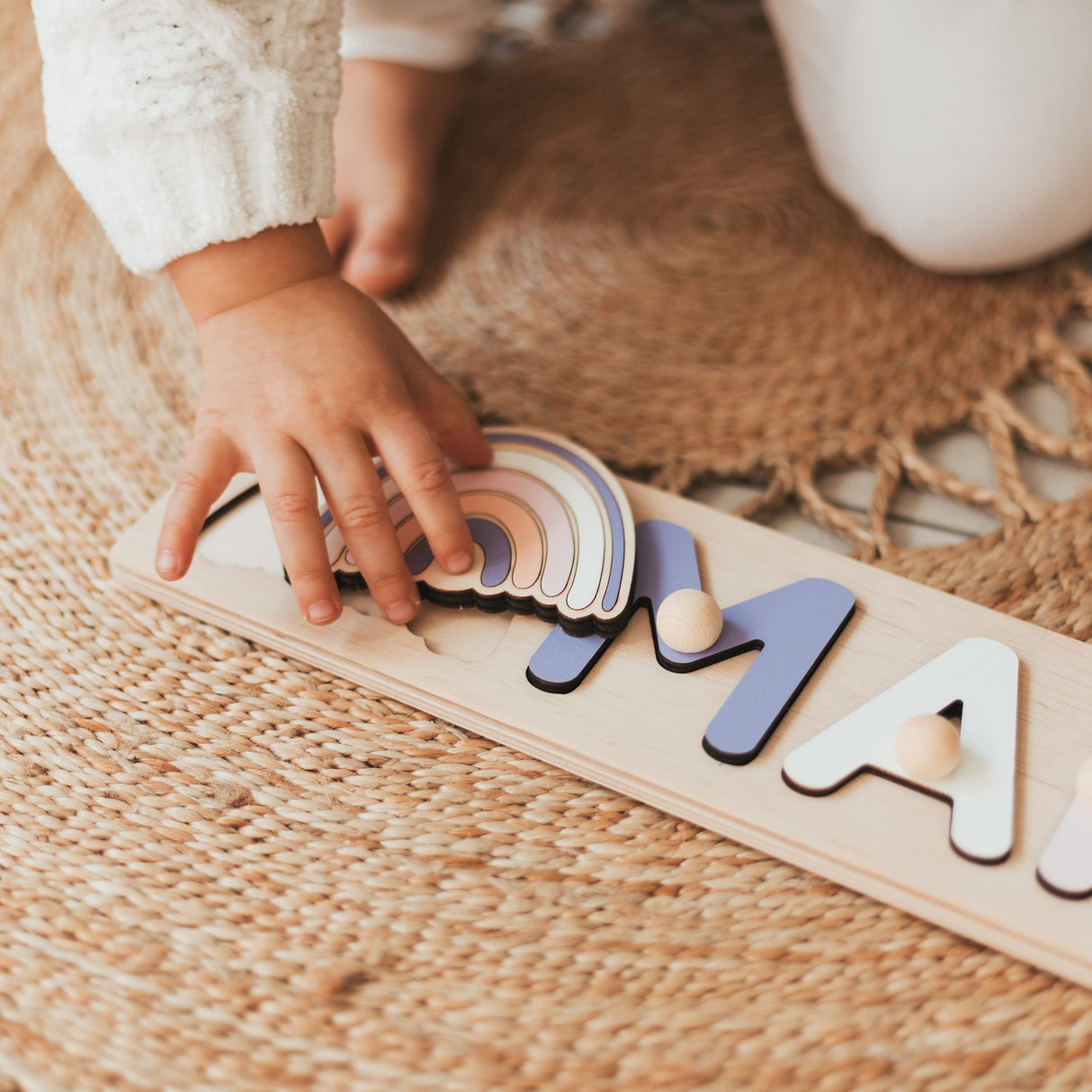 Personalized Wooden Name Puzzle With Pegs For Baby, Easter Gift for Kids, Unique Christmas Gift, 1st Birthday Present, Baby Shower, Nursery Decor, BUSY PUZZLE