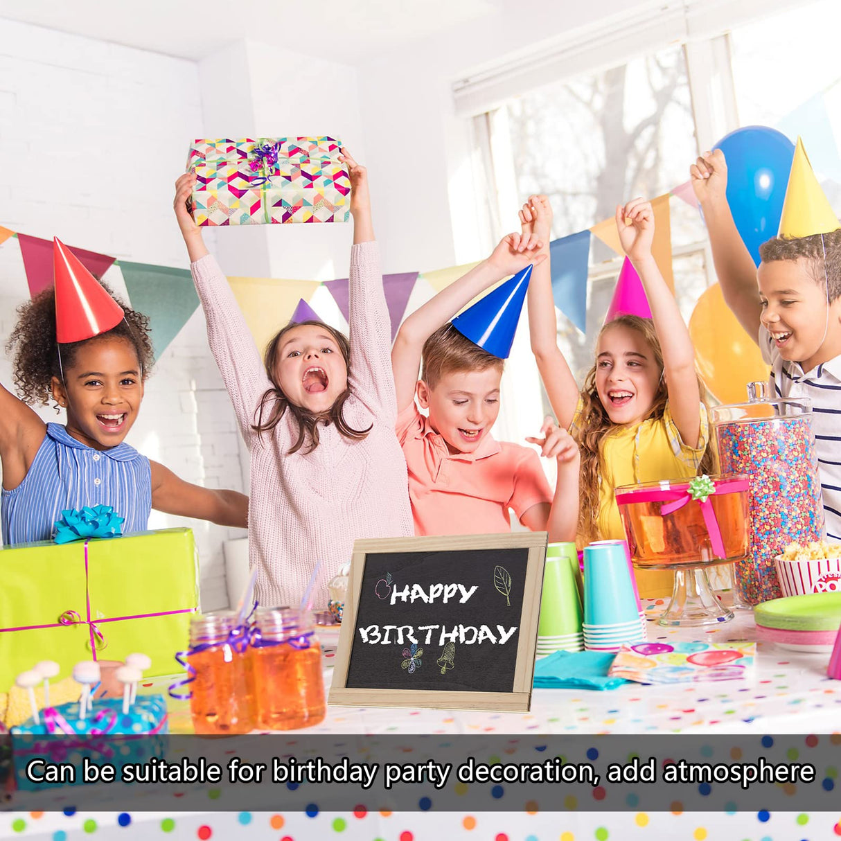 Harloon 6 Pcs Chalk Board Small 8.5 x 10.5 Double Sided Mini Unfinished Wood Frame Tabletop Blackboard Signs Classroom School Supplies for Kid Party Harloon