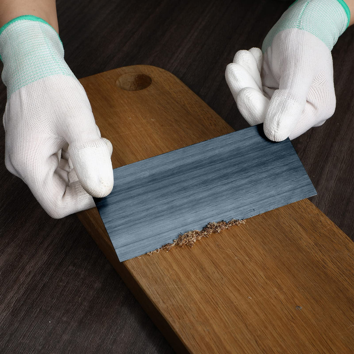 Therwen Scraper Burnisher and 6 Pcs Multi-Shaped Scraper Set Burnishing Tool Card Scraper Woodworking Include 3 Rectangle 1 Gooseneck 1 Curved 1 Therwen