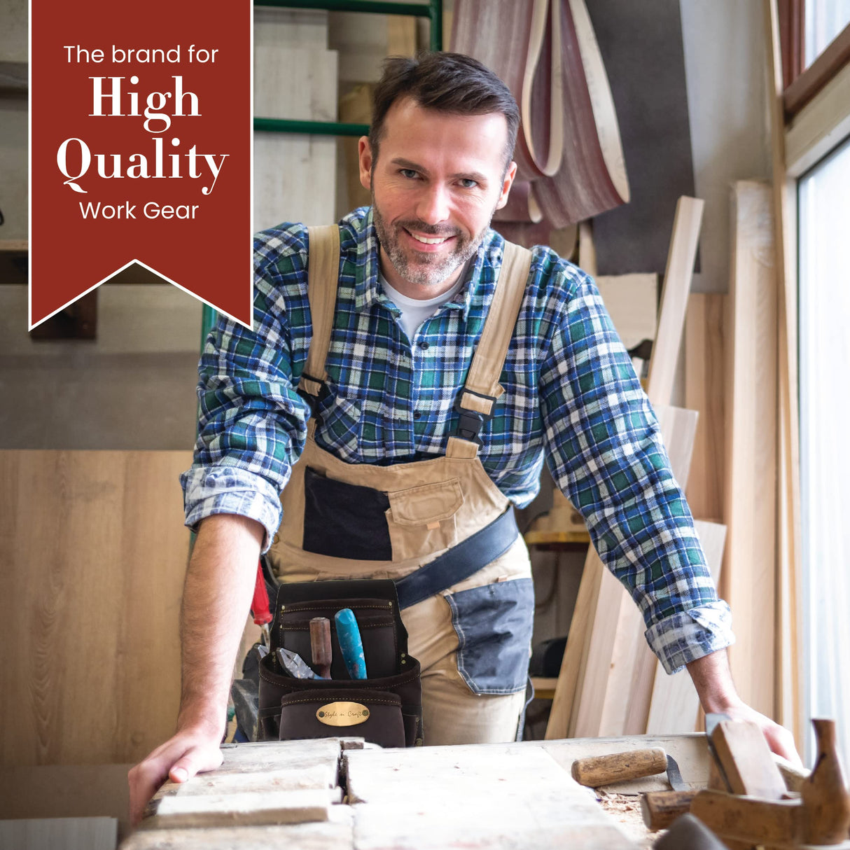 Style n Craft 10-Pocket Carpenter’s Nail & Tool Pouch, Heavy-Duty Leather Tool Pouch, Perfect and Durable Oiled Full-Grain Leather Pouch, Dark Brown Style N Craft