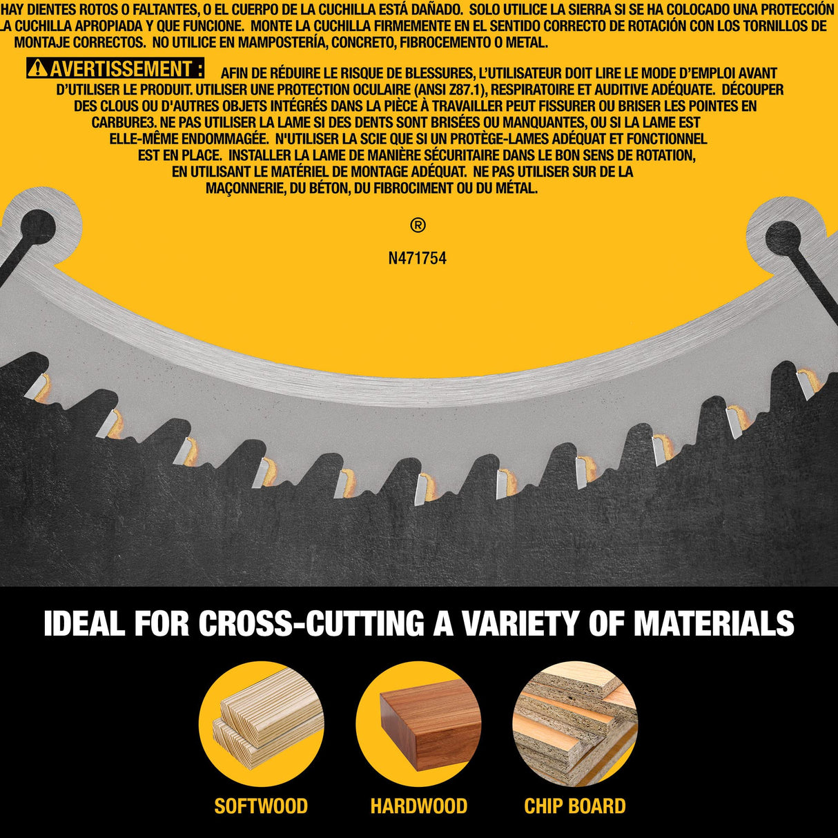DEWALT 10-Inch Miter / Table Saw Blades, 60-Tooth Crosscutting & 32-Tooth General Purpose, Combo Pack (DW3106P5) DEWALT