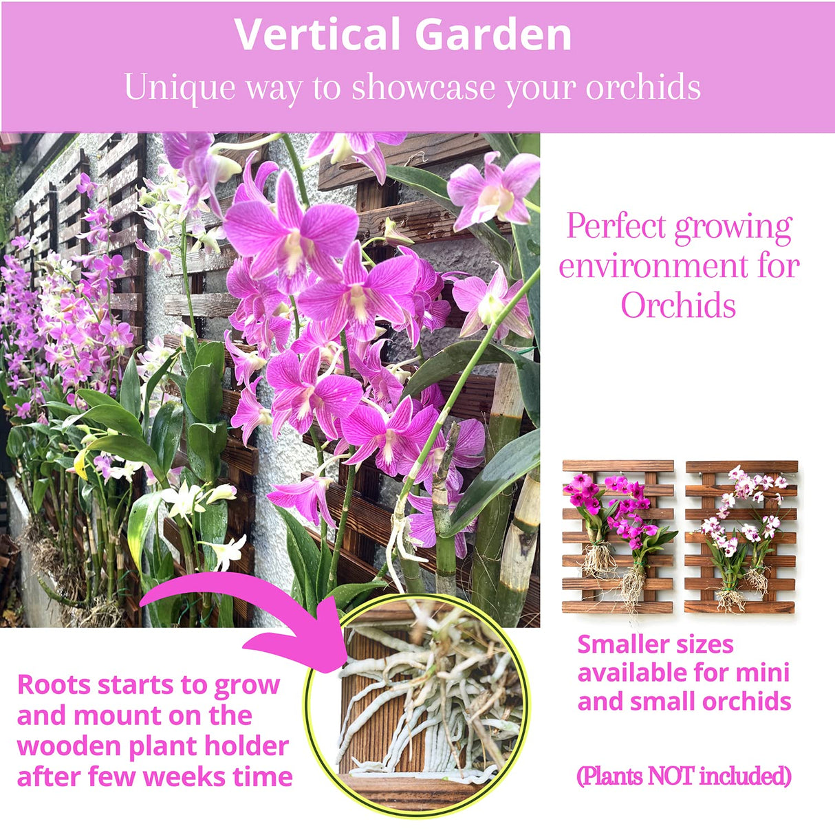 ShopLaLa Wall Planter - 2 Pack, Wooden Hanging Large Planters for Indoor Outdoor Plants, Live Vertical Garden, Plant Wall Mount Flower Pot Holder ShopLaLa