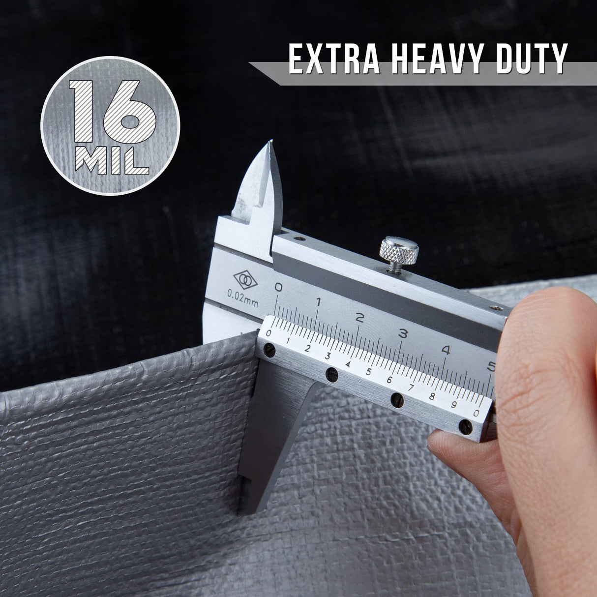 CARTMAN Finished Size 12x20 Feet Extra Thick 16 Mil Ultra Heavy Duty Poly Tarp, Multipurpose Protective Cover, UV Resistant, Waterproof Poly CARTMAN