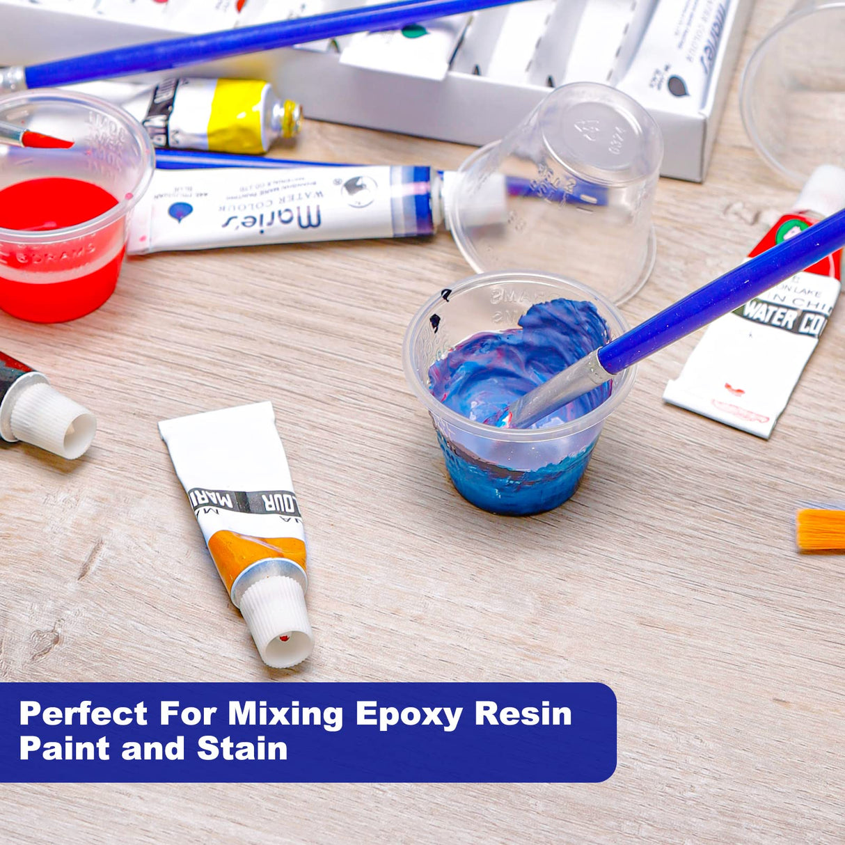 ReliMedPro disposable medicine cups graduated, bulk pack of 100, 1 oz (30ml) small plastic measuring cup for liquid medication, paint, epoxy, pill ReliMedPro