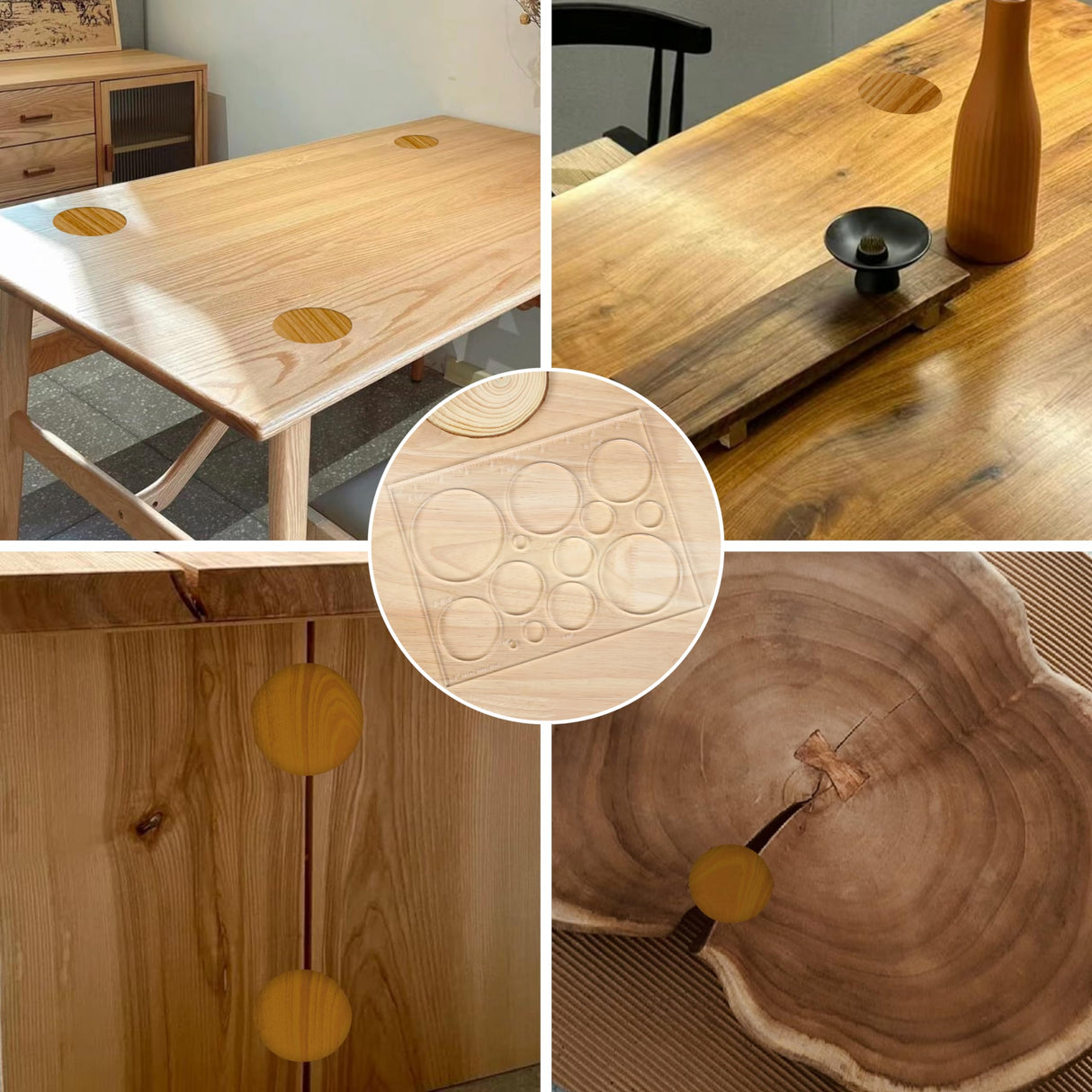 Soimuk Router Templates for Woodworking,Router Jig Circle Inlay Templates Decorative,13-in-1 Router Templates(10 * 7.8 inches) soimuk