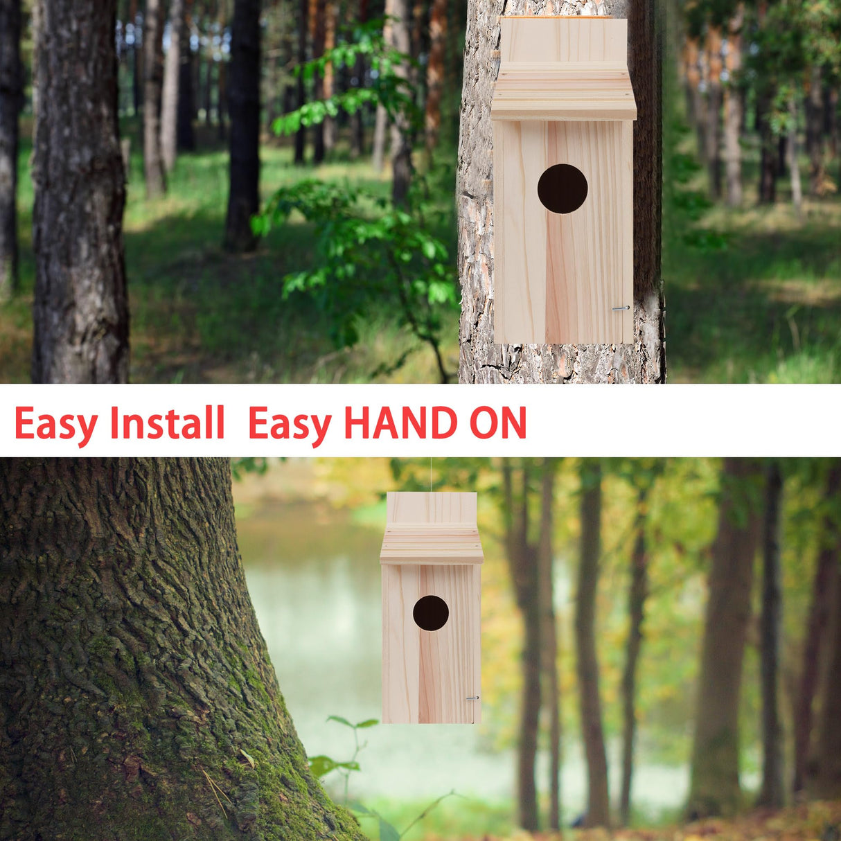 OceeK Hummingbird Houses Cedar Blue Bird Box House Bird House Wooden Bird House Cedar Wren House Hummingbird Houses Wood Bird Houses for Outside OceeK
