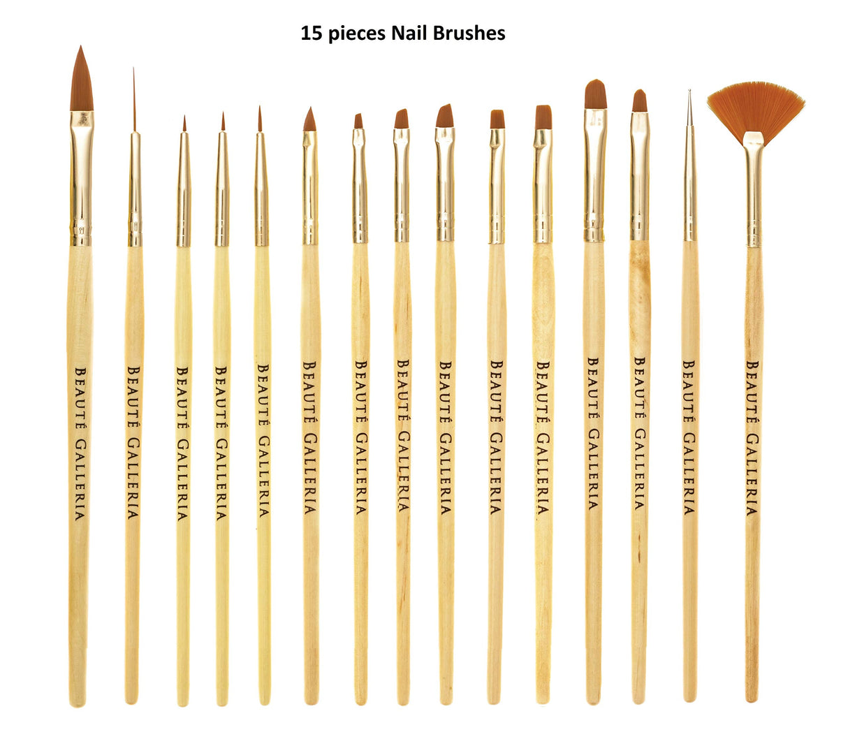 Beaute Galleria Bundle 50 Pieces Nail Art Tool Kit with Pouch - 5 Pieces Dotting Tool Marbleizing Pen (10 Sizes), 15 Pieces Acrylic Gel Detailing BEAUTÉ GALLERIA