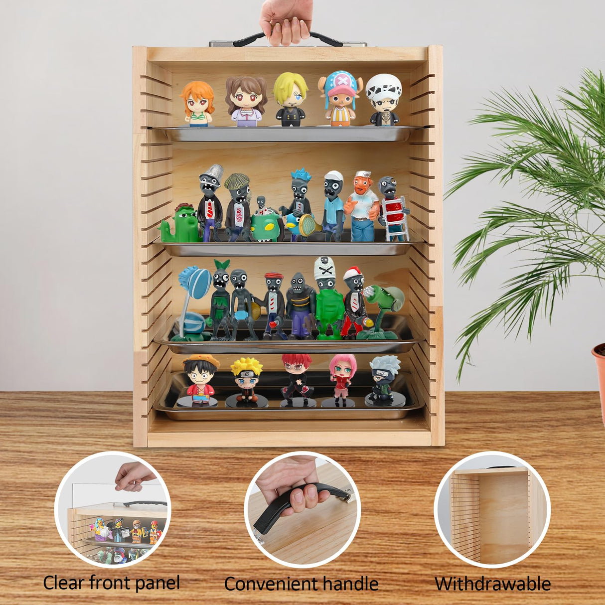 Olasme Miniatures Display Cases Miniatures Storage Case Wooden Miniatures Carrying Case Collectibles Travel Box Olasme