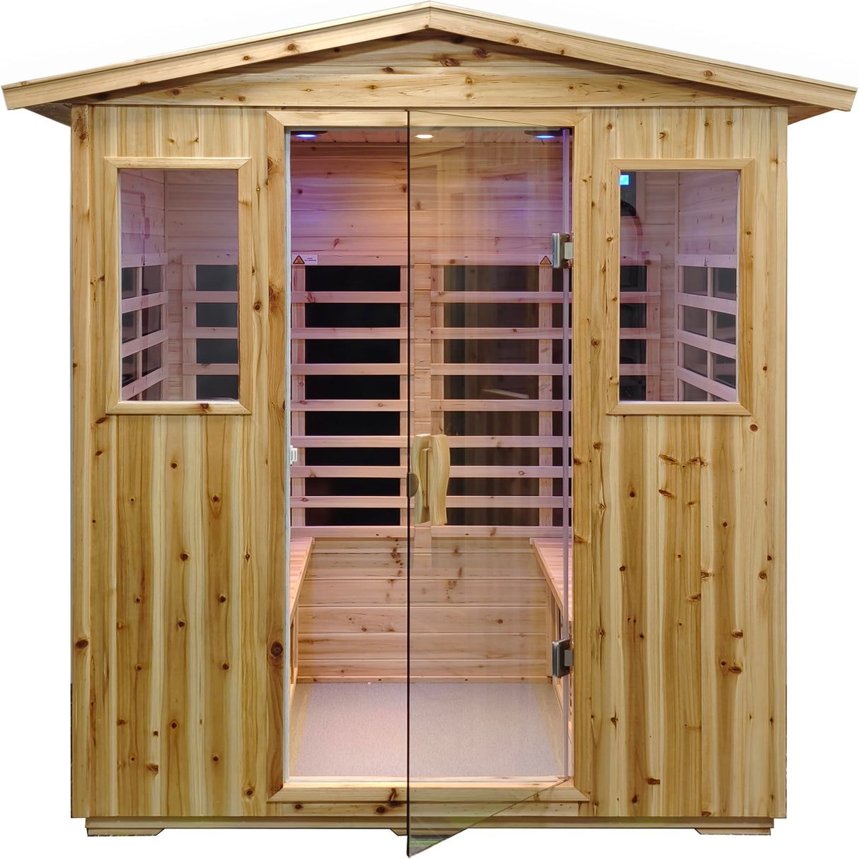 LTCCDSS Outdoor Far Infrared Sauna 4 Person | Withstand Temp -5℉-104℉, Outdoor Indoor Wooden Sauna Room for Home-12 Low EMF Boards-Canadian LTCCDSS