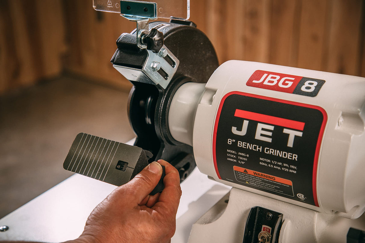 JET 8-Inch Bench Grinder, No Wheels, 1725 RPM, 1/2 HP, 1Ph 115V (JWBG-8NW) Jet