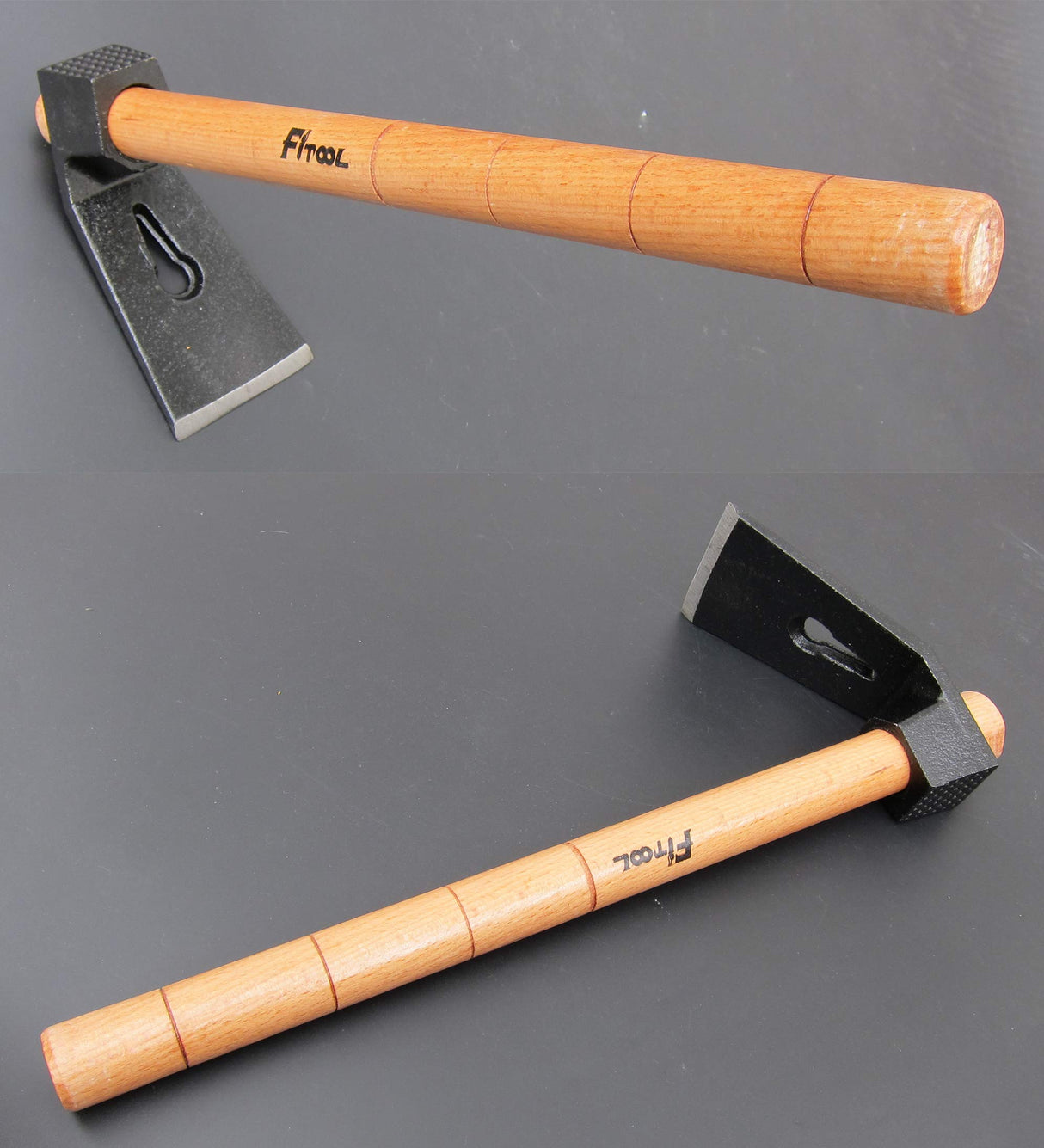 Forged Woodworking Hammer, Woodcarving Straight Adze, Axe with Claw Hammer, Adze Hammer 1.7LB FITOOL
