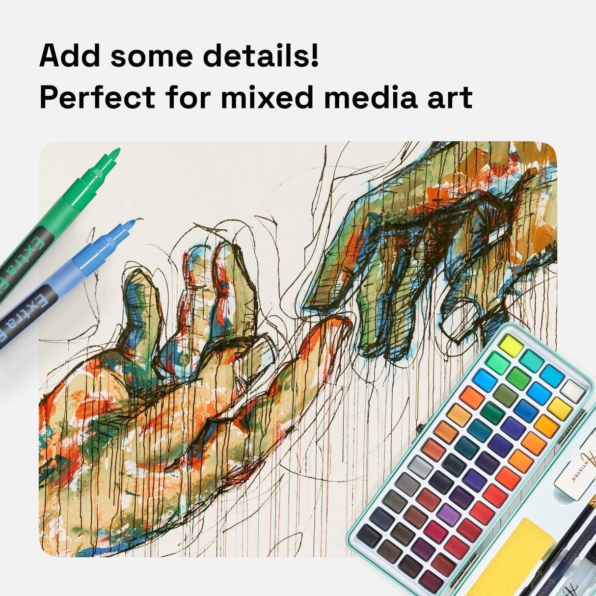 ARTISTRO Paint Pens for Rock Painting, Stone, Ceramic, Glass, Wood, Canvas. Set of 12 Acrylic Paint Markers Extra-fine Tip ARTISTRO