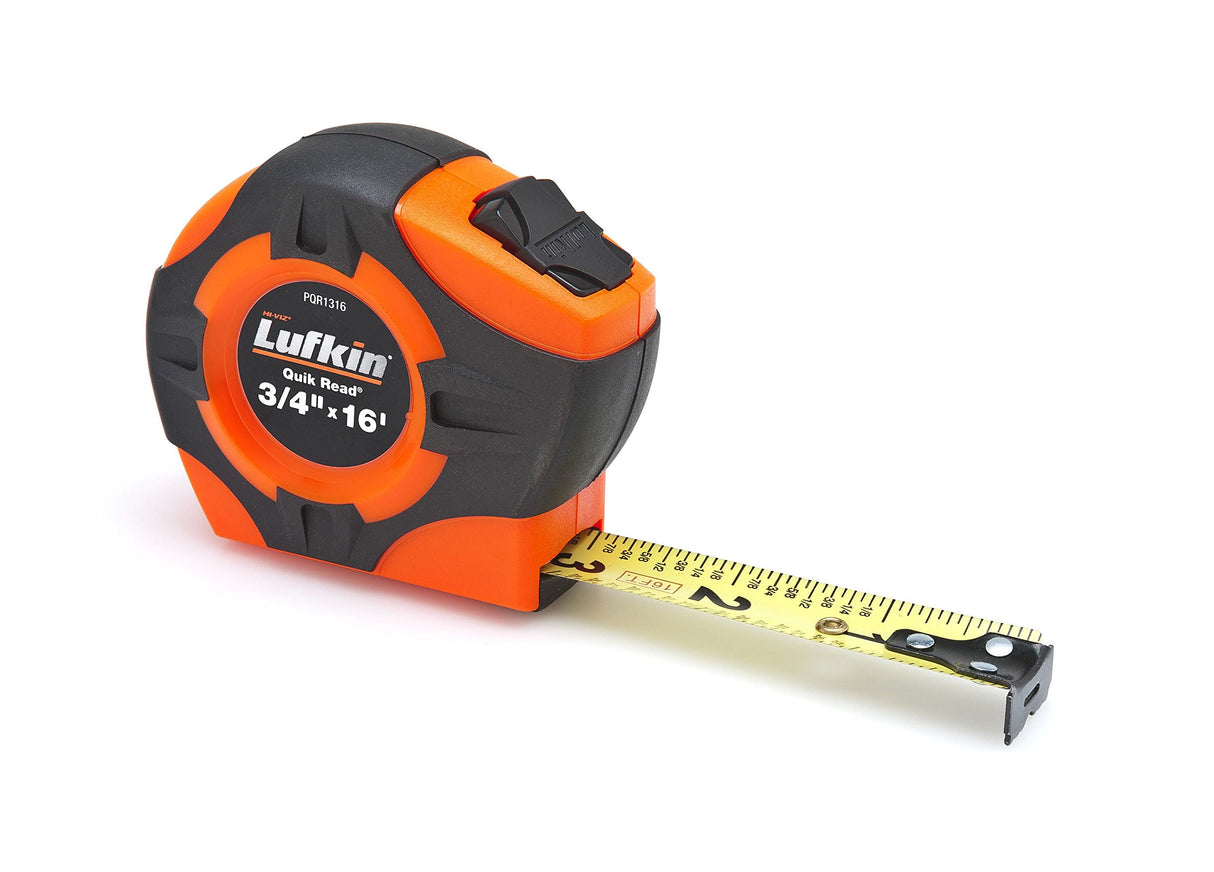 Crescent Lufkin 3/4" x 16' Quikread® Power Return Yellow Clad Tape Measure - PQR1316N Lufkin