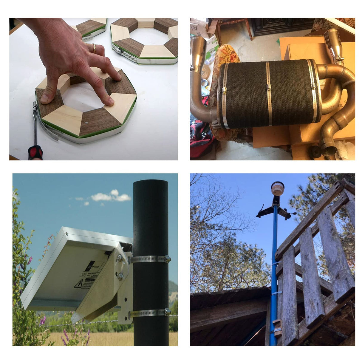 Steelsoft 304 Stainless Steel Hose Clamp Assortment Kit DIY, Cut-To-Fit 12 FT Metal Strap+8 Stronger Fasteners,Large Adjustable Worm Gear Band Hose Steelsoft