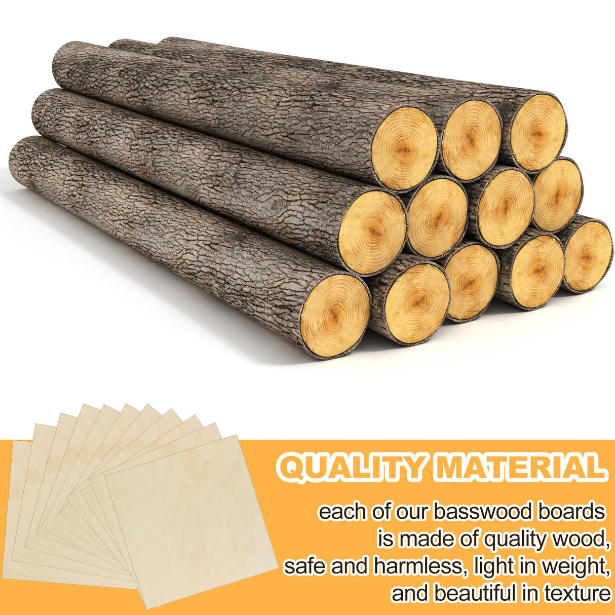 Kigley 60 Pack Basswood Sheets 12"x12"x1/8", 3mm Thick Unfinished Square Wood Board for Crafts, DIY Architectural Models Making, Painting, Mini House Kigley