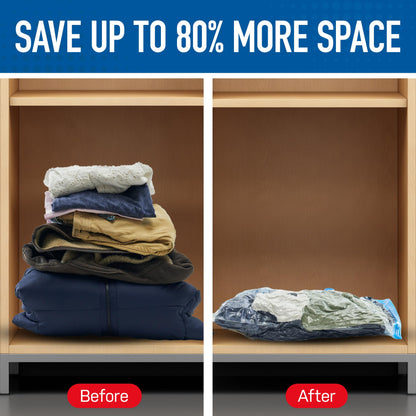 Variety 15 Pack Spacesaver Vacuum Bags Storage - Save 80% Clothes Storage Space - Vacuum Sealer Bags for Comforters, Blankets, Bedding, Clothing -