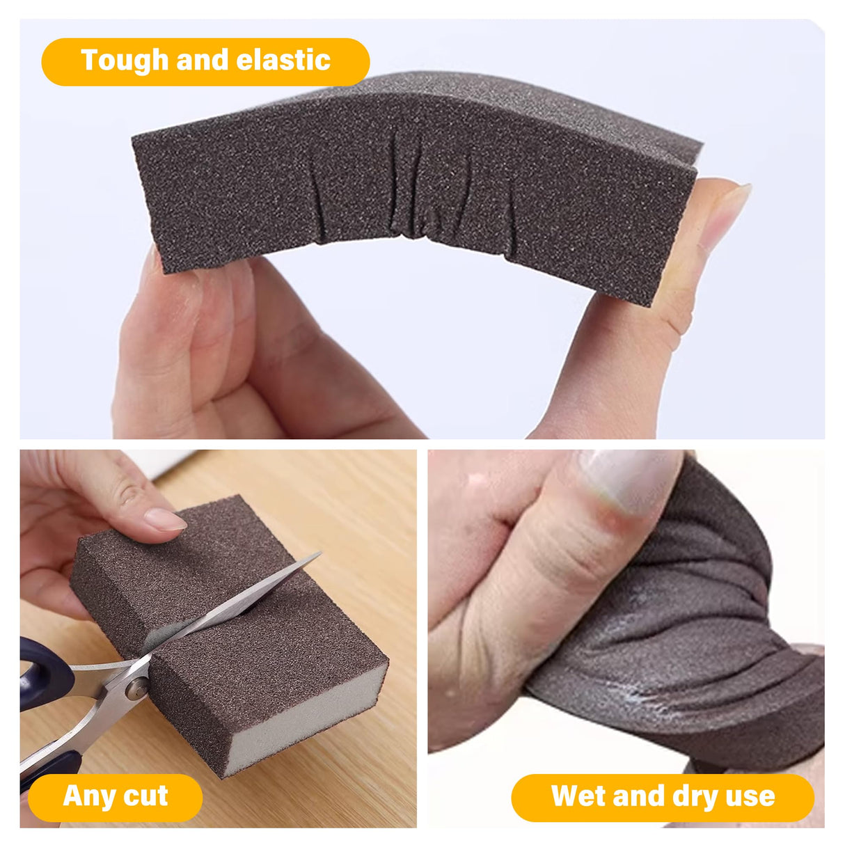 8 Pcs Sanding Block, Washable and Reusable Sanding Sponge for Drywall Wood Metal, Sandpaper Blocks in 60 80 120 220 Grit Coarse/Medium/Fine, Sand Pennik