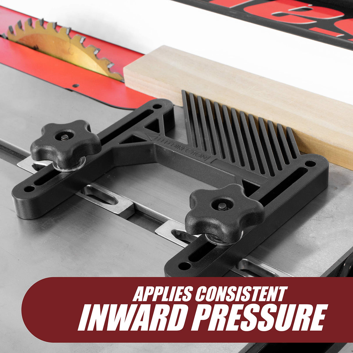 Peachtree Woodworking Supply Single Deluxe Featherboard with Aluminum Miter Lock Bar and T Bolt Hardware for Track or Miter Slot Mounting Ideal for Peachtree Woodworking Supply