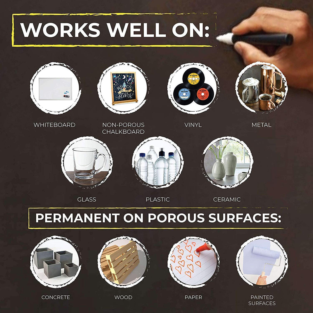 Chalkola Variety Bundle - 5 Yellow Variety + 10 Metallic 3mm Chalkola