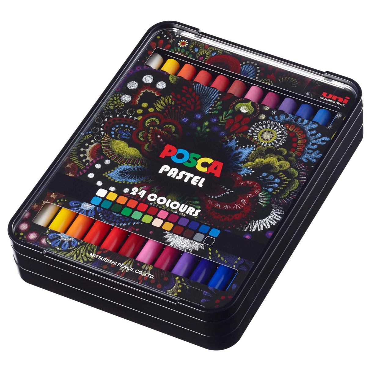 Posca Pastels, Premium Art Set of 24 Wax Pastels, Art Supplies for Home and School | Luxury Crayons for Adults Uni Posca